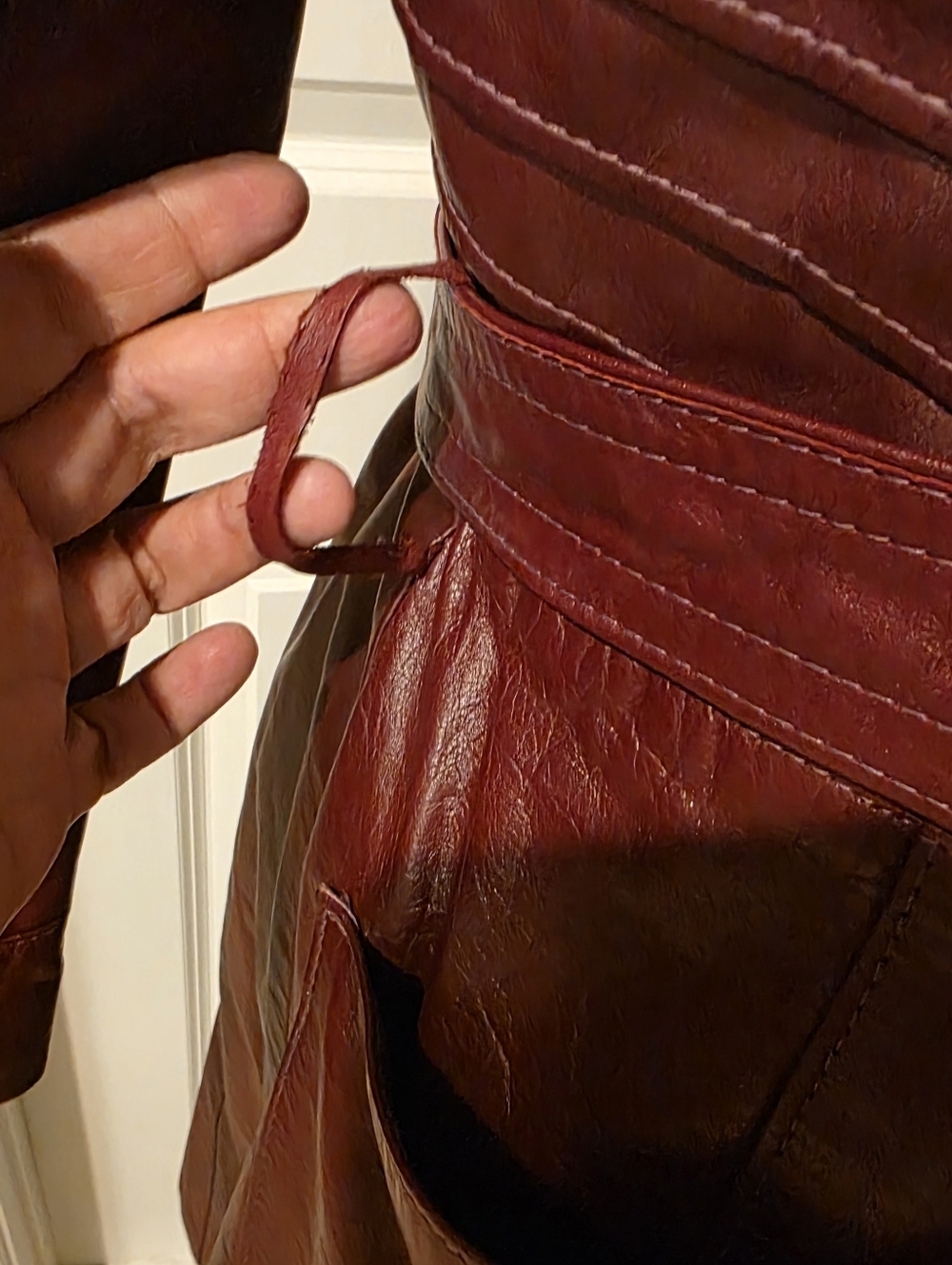 Stunning Leather Coat Trench Size Small - Picture 4 of 15